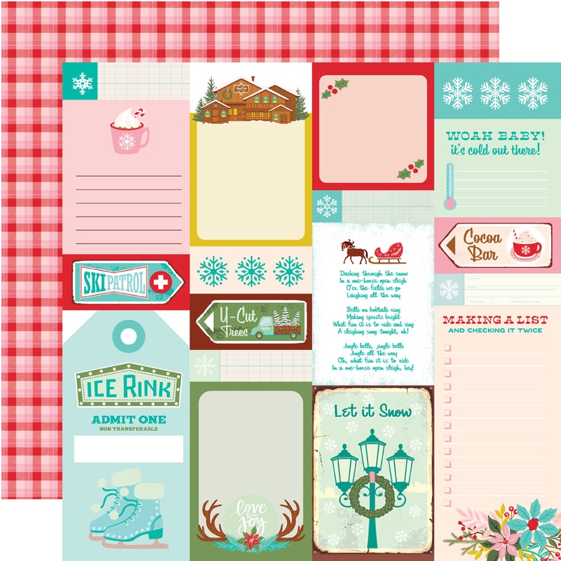 Simple Stories – Snow Pine Lodge – 12×12 Single Sheet – Journal Elements