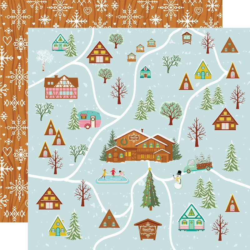 Simple Stories – Snow Pine Lodge – 12×12 Single Sheet – Snowflake Wishes