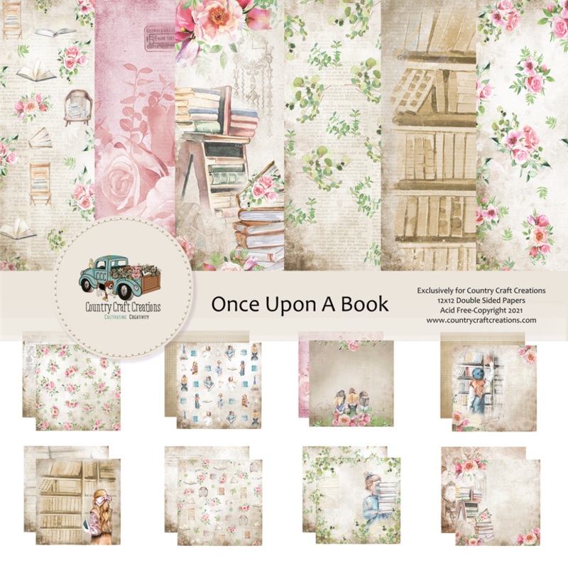 – Once Upon a Book – 8×8 – Cotton Bristol