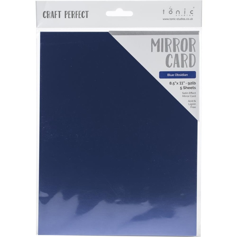 Tonic Studio – Craft Perfect Satin Mirror Cardstock – 8.5″X11″ 5/Pkg – Blue Obsidian