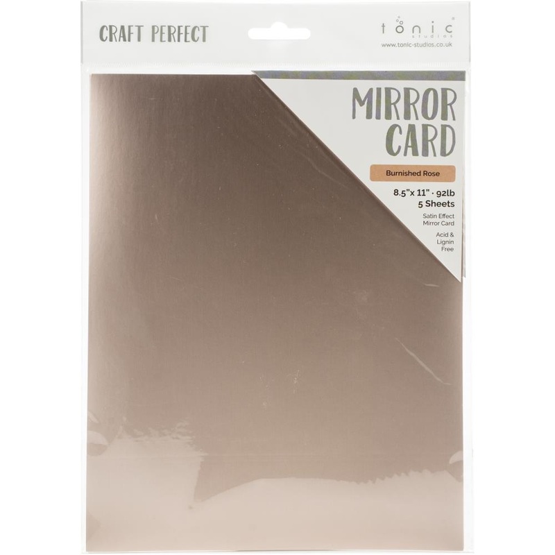 Tonic Studio – Craft Perfect Satin Mirror Cardstock – 8.5″X11″ 5/PKG – Burnished Rose