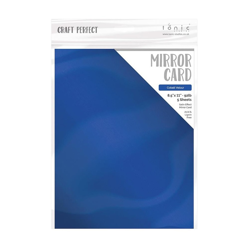 Tonic Studio – Craft Perfect Satin Mirror Cardstock – 8.5″X11″ 5/Pkg – Cobalt Velour