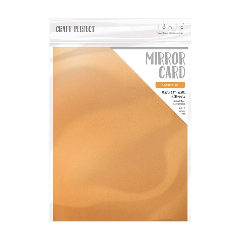 Tonic Studio – Craft Perfect Satin Mirror Cardstock – 8.5″X11″ 5/Pkg – Copper Mine
