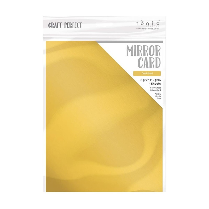 Tonic Studio – Craft Perfect Satin Mirror Cardstock – 8.5″X11″ 5/Pkg – Gold Pearl