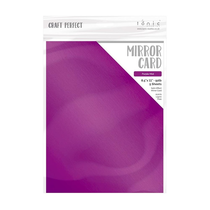 Tonic Studio – Craft Perfect Satin Mirror Cardstock – 8.5″X11″ 5/Pkg – Soft Amethyst