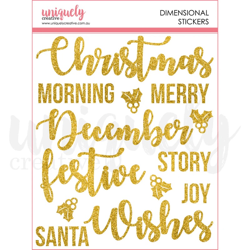 Uniquely Creative – Christmas Wishes – Glitter Dimensional Stickers
