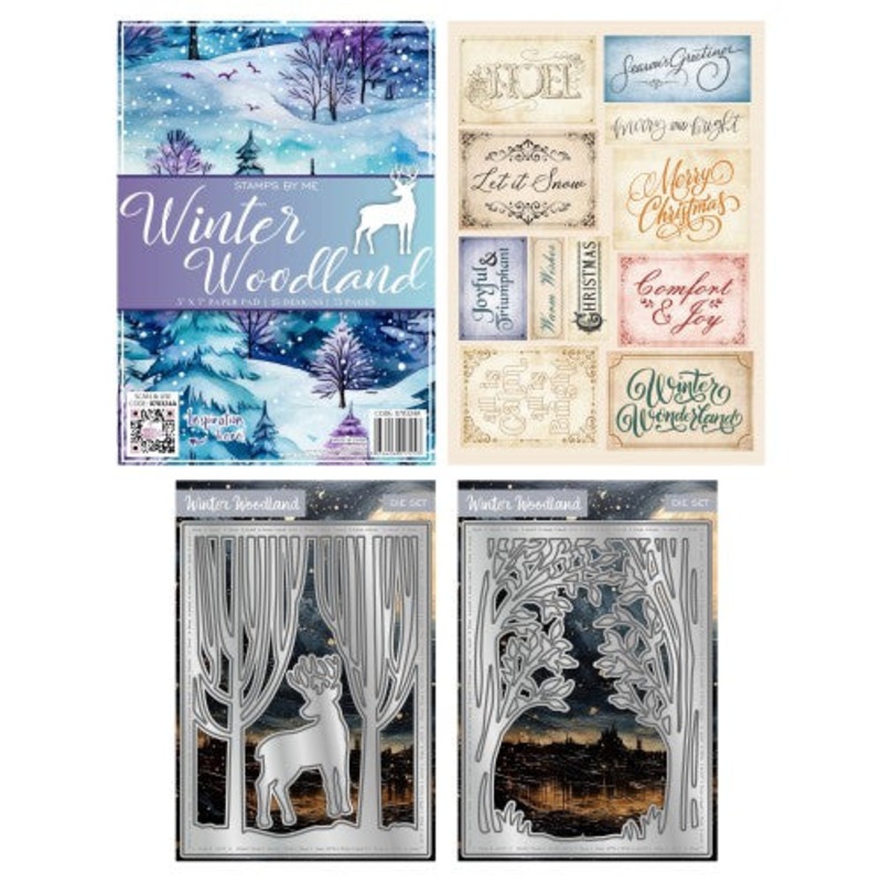 Stamps By Me – Winter Woodland – Die Set – 5×7 Paper Pad