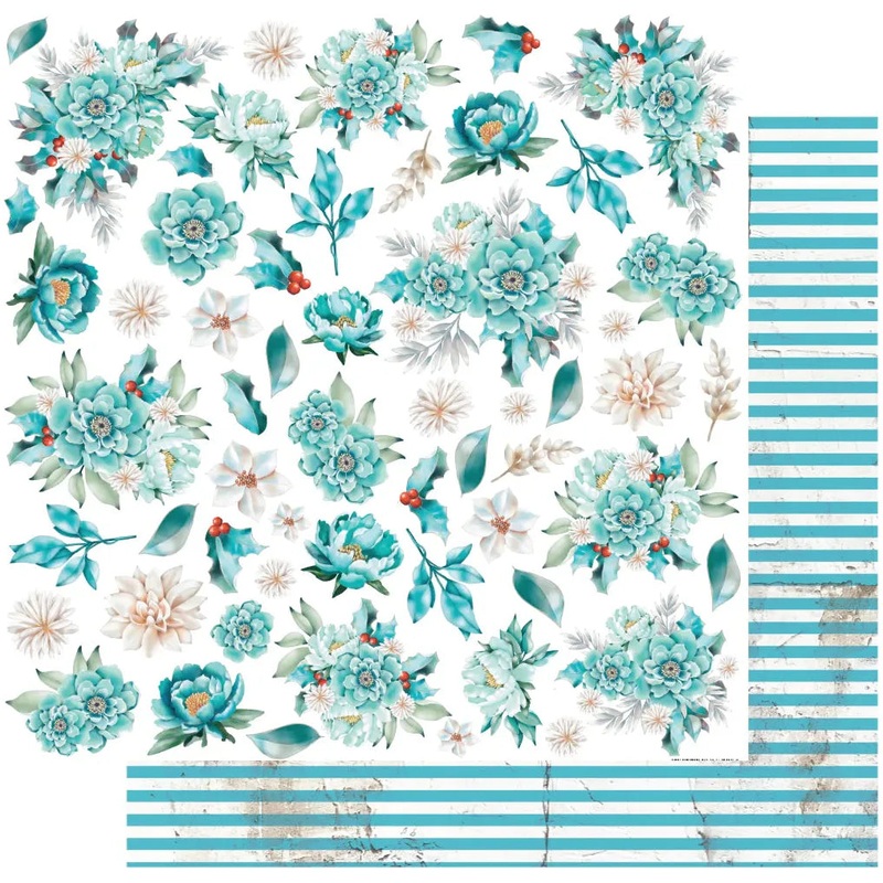 Uniquely Creative – Merry and Bright – 12 x 12 Single Sheet – Holly Bouquet