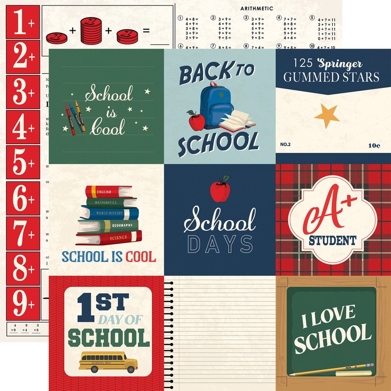 Carta Bella – Back To School – 12×12 Single Sheet / 4×4 Journaling Cards