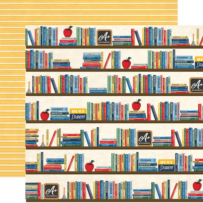 Carta Bella – Back To School – 12×12 Single Sheet / Bright Bookshelf
