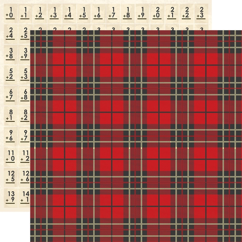 Carta Bella – Back To School – 12×12 Single Sheet / Lunch Box Plaid