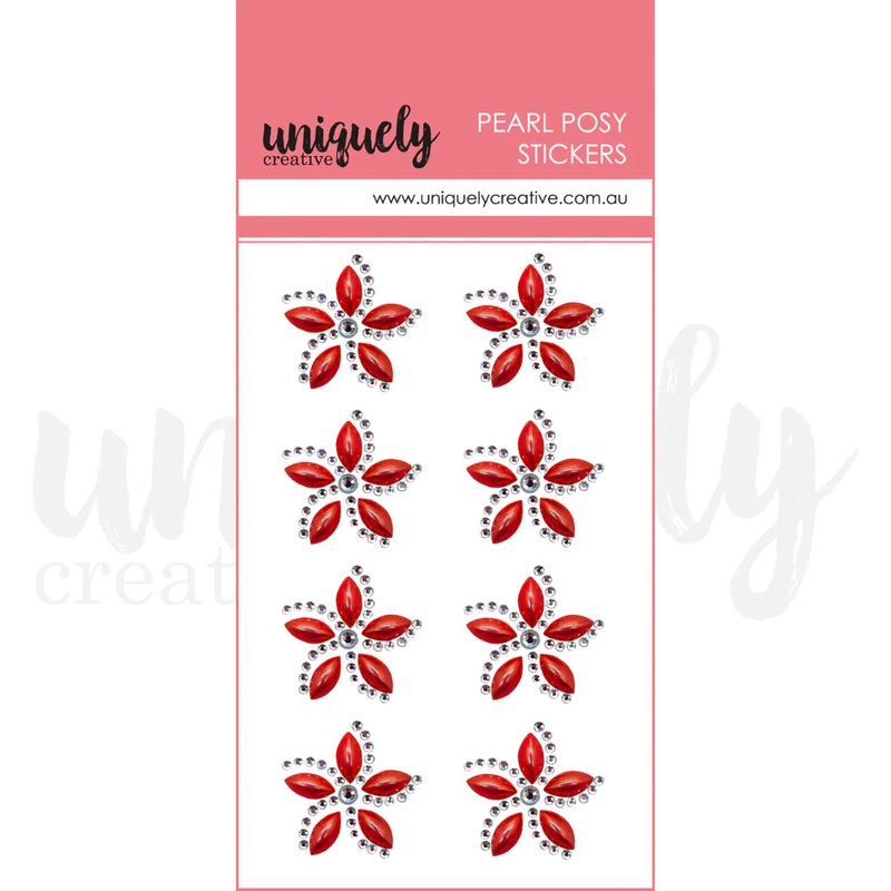 Uniquely Creative – Pearl Posy Stickers – Christmas Red