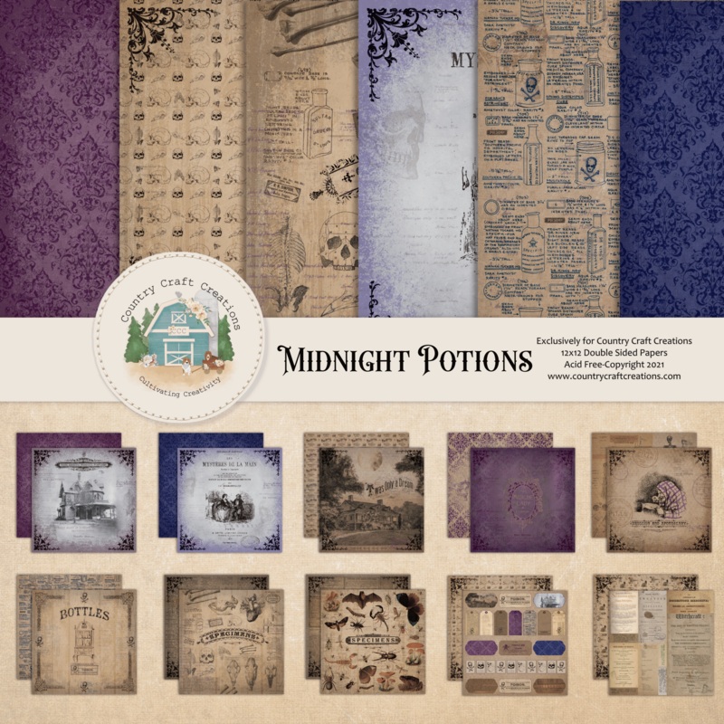 – Midnight Potion – 8×8 – Cotton Bristol