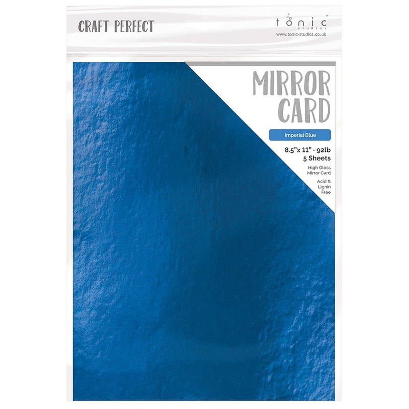 Tonic Studio – Craft Perfect Mirror Cardstock – 8.5″X11″ 5/Pkg – High Gloss / Imperial Blue