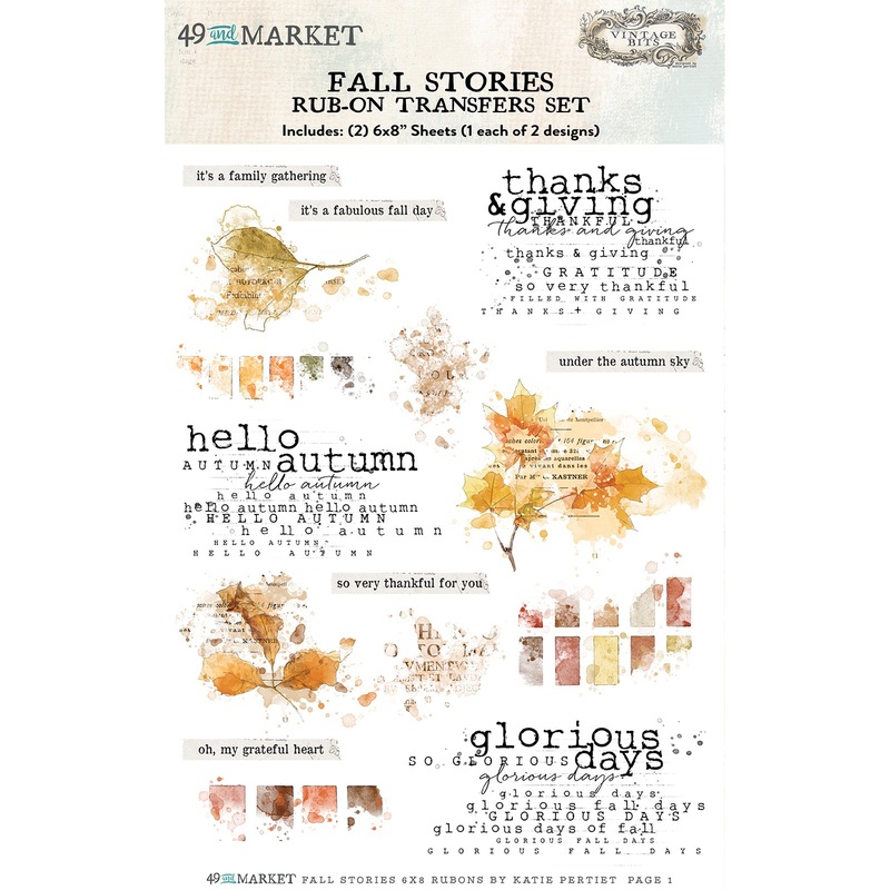 49 & Market – Fall Stories – Rub-on Transfer Set