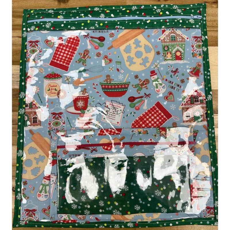– Fabric with Vinyl Craft Keeper With Matching Notions Keeper / Christmas with Gingerbread
