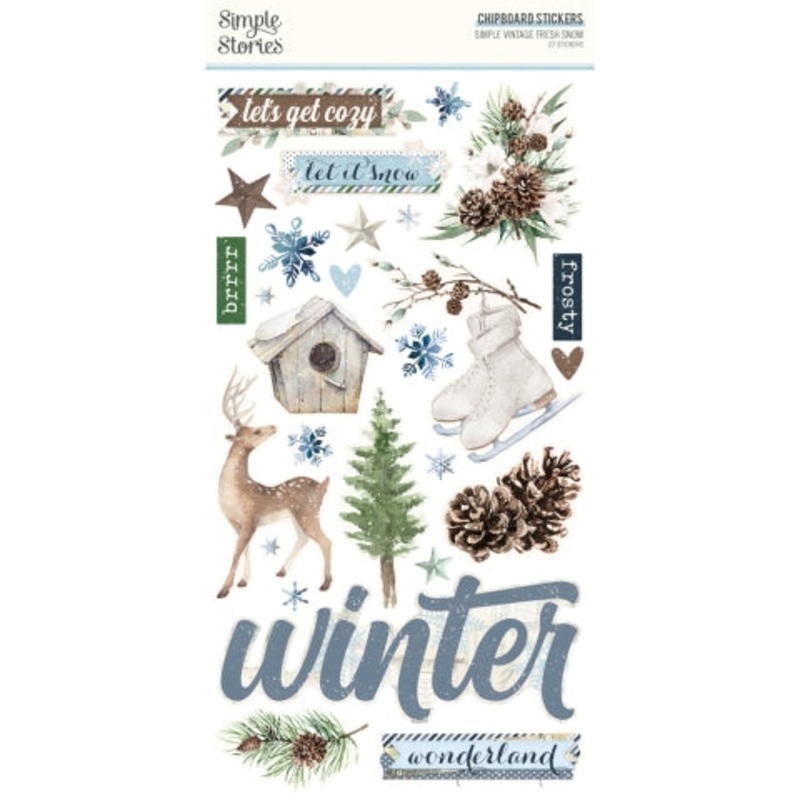 Simple Stories – Simple Vintage Fresh Snow – 6×12 Chipboard