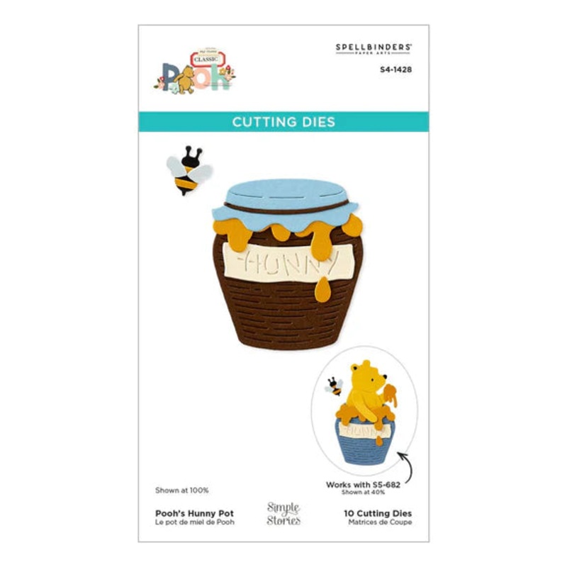 Spellbinders – Pooh’s Hunny Pot Etched Dies from the Say Cheese Classic Pooh Collection in Collaboration with Simple Stories