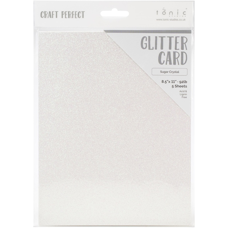 Tonic Studio – Craft Perfect Iridescent Glitter Cardstock – 8.5″X11″ 5/Pkg – Sugar Crystal
