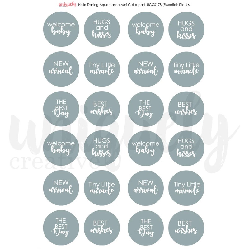 Uniquely Creative – Hello Darling – Aquamarine Cut-a-Part Sheet Mini