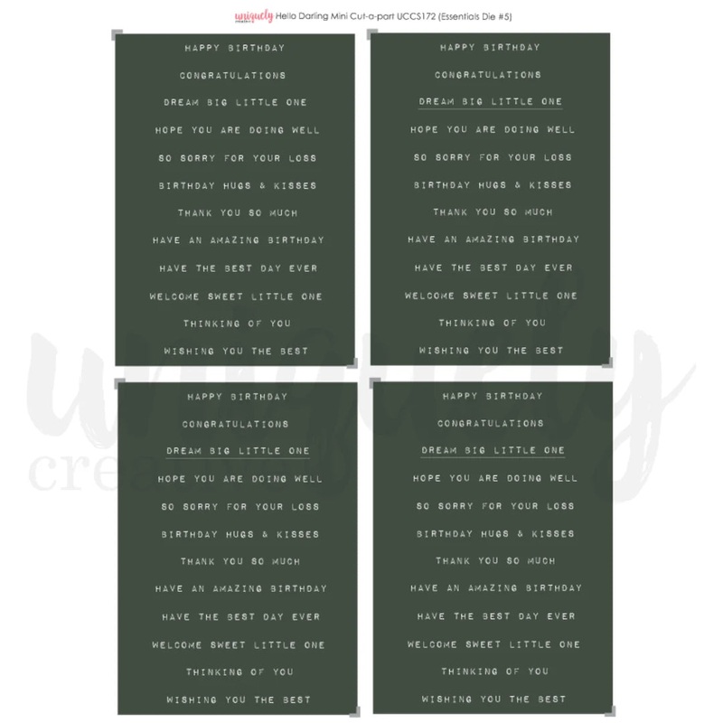 Uniquely Creative – Hello Darling – Cut-a-Part Sheet Mini