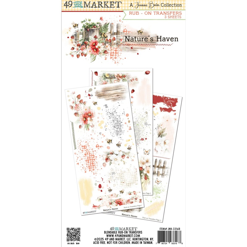 49 & Market – Nature’s Haven – 6×12 Rub-on Transfer Set