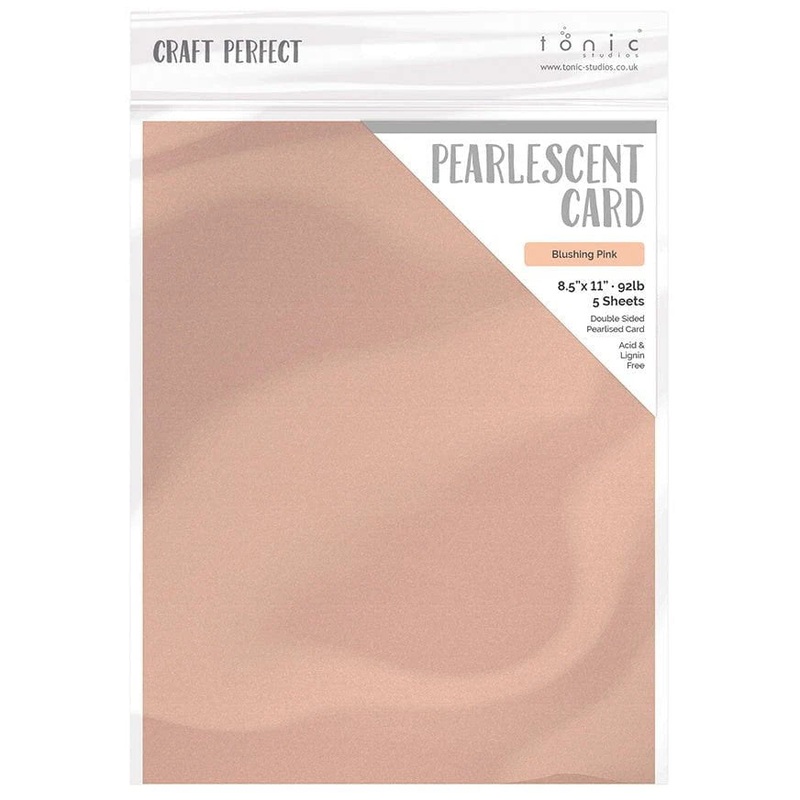 Tonic Studio – Craft Perfect Pearlescent Cardstock – 8.5″X11″ 5/Pkg – Blushing Pink