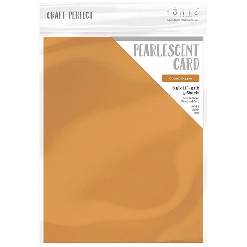 Tonic Studio – Craft Perfect Pearlescent Cardstock – 8.5″X11″ 5/Pkg – Cosmic Copper