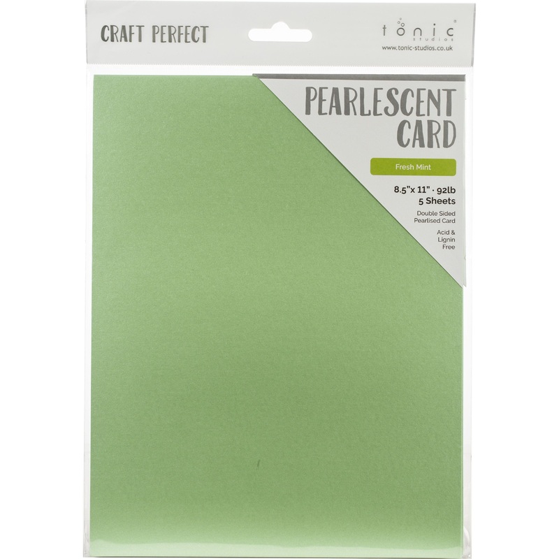 Tonic Studio – Craft Perfect Pearlescent Cardstock – 8.5″X11″ 5/Pkg – Fresh Mint