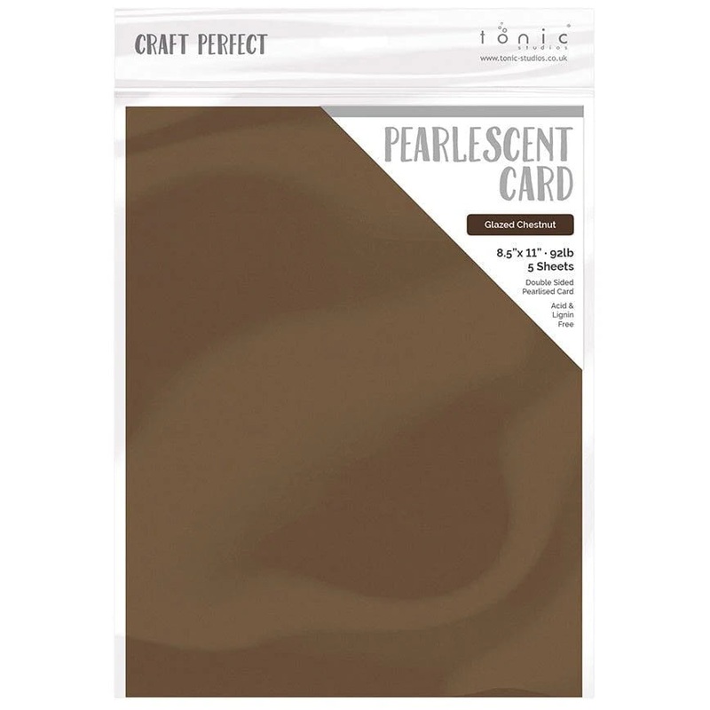 Tonic Studio – Craft Perfect Pearlescent Cardstock – 8.5″X11″ 5/Pkg – Glazed Chestnut