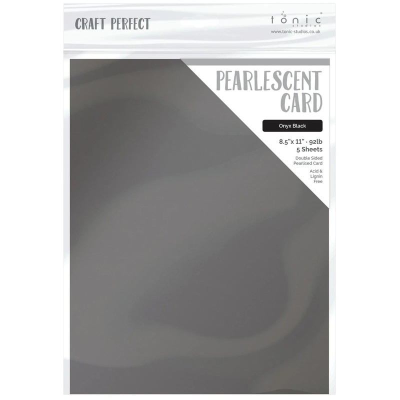 Tonic Studio – Craft Perfect Pearlescent Cardstock – 8.5″X11″ 5/Pkg – Onyx Black