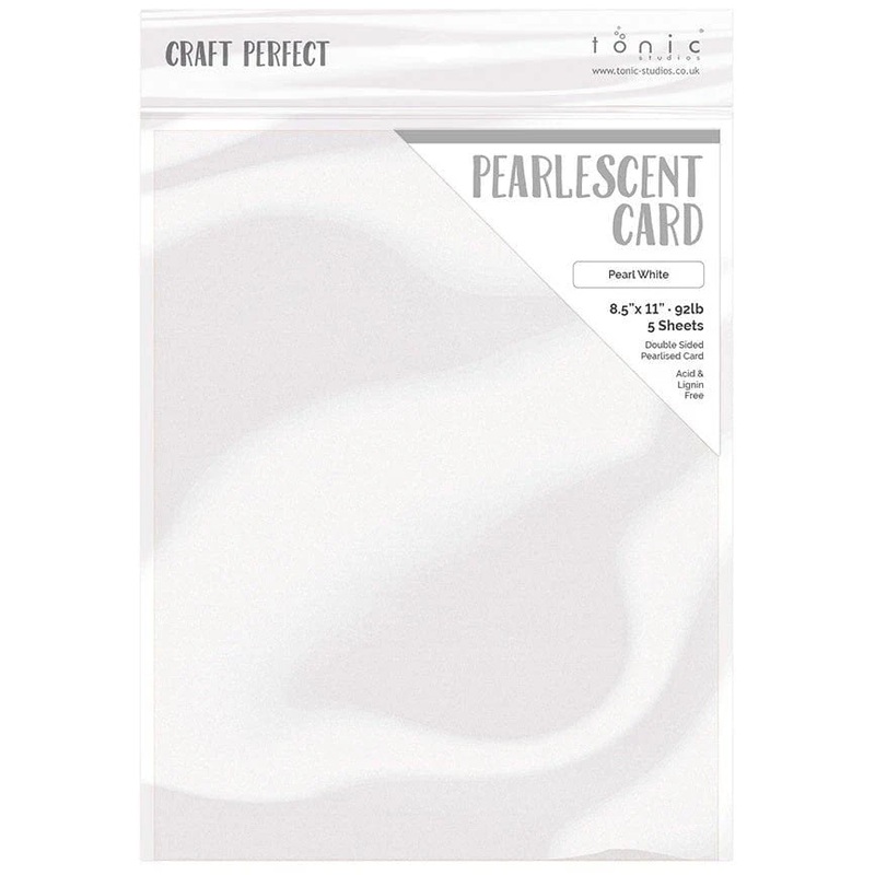 Tonic Studio – Craft Perfect Pearlescent Cardstock – 8.5″X11″ 5/Pkg – Pearl White