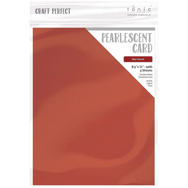 Tonic Studio – Craft Perfect Pearlescent Cardstock – 8.5″X11″ 5/Pkg – Red Velvet