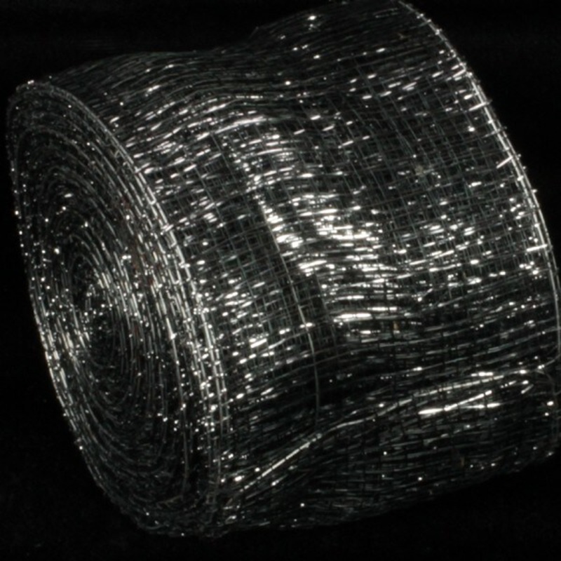 The Ribbon People Black and Silver Sinamay Abaca Fiber Ribbon 3″ x 64 Yards
