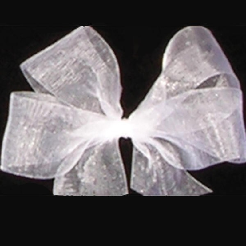 The Ribbon People White and Silver Organdy Craft Ribbon 1″ x 110 Yards